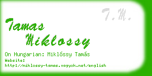 tamas miklossy business card